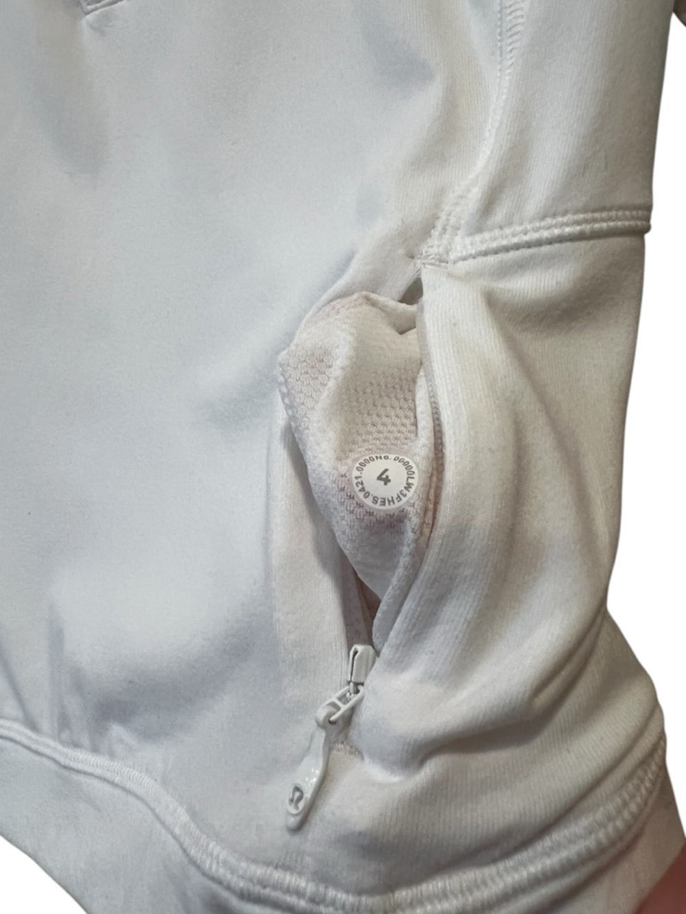 Lululemon Athletica Rulu Crop 1/4 Zip Long Sleeve Top White Size 4 Spring Active - Picture 4 of 4